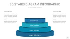 蓝绿色3D阶梯PPT图表13