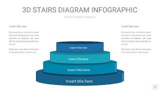 蓝绿色3D阶梯PPT图表13