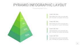 浅绿色3D金字塔PPT信息图表5