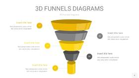黄灰色3D漏斗PPT信息图表6
