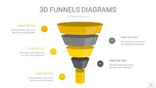 黄灰色3D漏斗PPT信息图表6