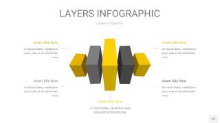 灰黄色3D分层PPT信息图24