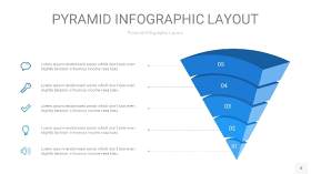 浅蓝色3D金字塔PPT信息图表8