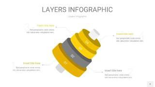 灰黄色3D分层PPT信息图8