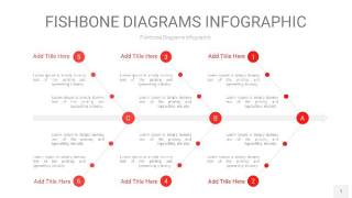 红色鱼骨PPT信息图表1