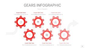 红色齿轮PPT信息图8