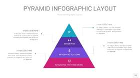 渐变紫色3D金字塔PPT信息图表18