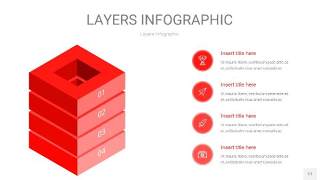 红色3D分层PPT信息图17