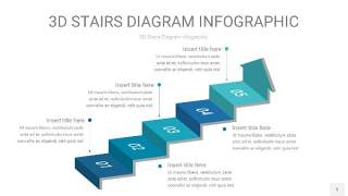 蓝绿色3D阶梯PPT图表5