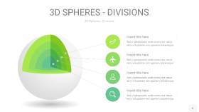 浅绿色3D球体切割PPT信息图6