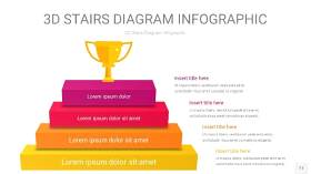 多色3D阶梯PPT图表11
