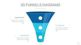 宝石蓝3D漏斗PPT信息图表1