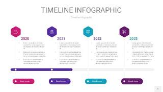 粉紫蓝色时间轴PPT信息图5