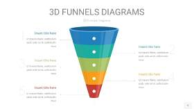 彩色3D漏斗PPT信息图表5