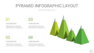 草绿色3D金字塔PPT信息图表23