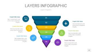 四色3D分层PPT信息图48