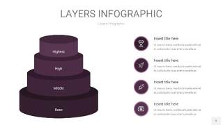 深紫色3D分层PPT信息图5