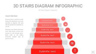 红色3D阶梯PPT图表27