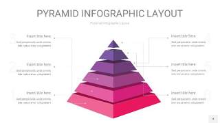 粉紫色3D金字塔PPT信息图表4