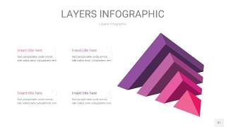 粉紫色3D分层PPT信息图37