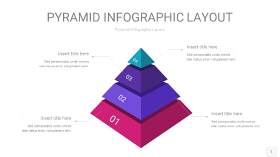 渐变紫色3D金字塔PPT信息图表1
