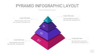 渐变紫色3D金字塔PPT信息图表1