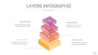 粉黄色3D分层PPT信息图29