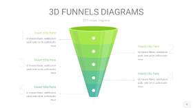 草绿色3D漏斗PPT信息图表5