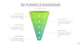 草绿色3D漏斗PPT信息图表5