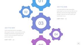 紫蓝色齿轮PPT信息图23