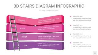 渐变粉紫色3D阶梯PPT图表30