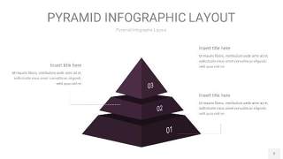 深紫色3D金字塔PPT信息图表2