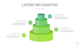 浅绿色3D分层PPT信息图2
