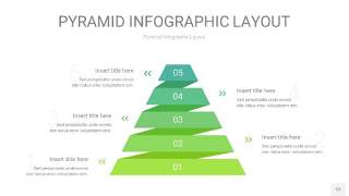 浅绿色3D金字塔PPT信息图表12