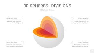 渐变橙色3D球体切割PPT信息图5