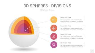 渐变紫黄色3D球体切割PPT信息图6