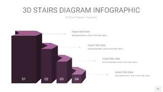 渐变深紫色3D阶梯PPT图表16