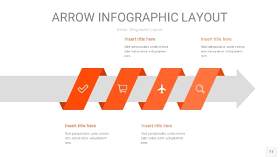 橘红色箭头PPT信息图表11