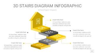 灰黄色3D阶梯PPT图表6