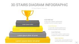 灰黄色3D阶梯PPT图表11