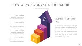 彩色3D阶梯PPT图表19