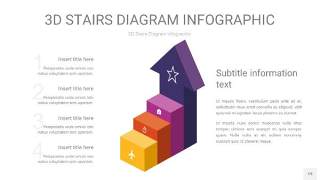 彩色3D阶梯PPT图表19
