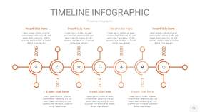 橘红色时间轴PPT信息图13