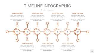 橘红色时间轴PPT信息图13