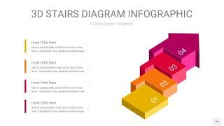 多色3D阶梯PPT图表20