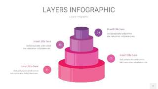 粉紫色3D分层PPT信息图2