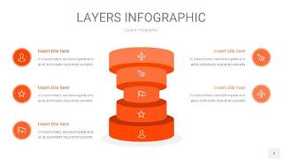 橘红色3D分层PPT信息图9
