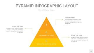 渐变黄色3D金字塔PPT信息图表17