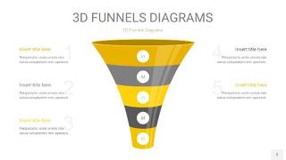 黄灰色3D漏斗PPT信息图表3