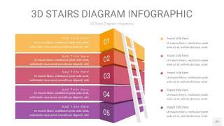 渐变紫黄色3D阶梯PPT图表29